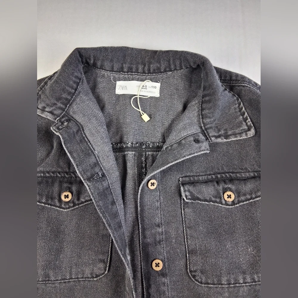 Zara quarter sleeve denim button down dress Size 4-5 Yrs - Picture 4 of 11